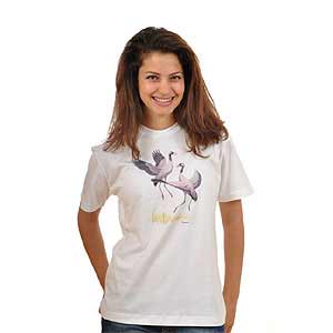 T-Shirt mit Kranichen