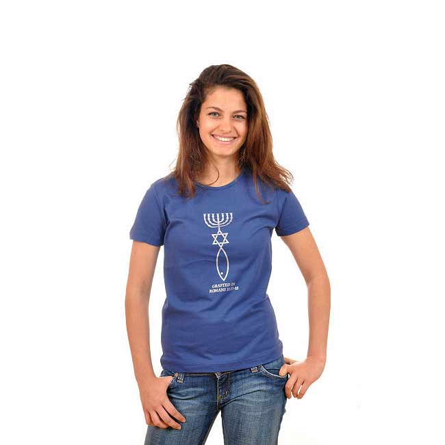 Grafted In Womens T-Shirt. 100% Cotton T-Shirt. Blue. Womens Cut Sizes