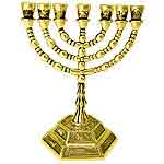 Tribes of Israel Menorah, 2 sizes/4 metal options