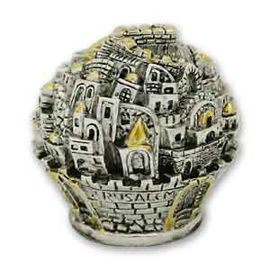 Jerusalem Globe Silver Plated Mini-Figurine