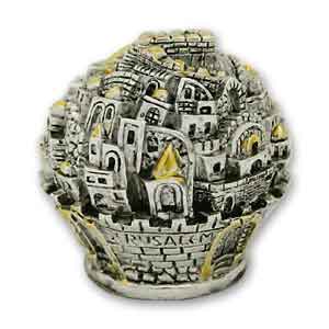 Jerusalem Globus. Versilberte Mini-Figur