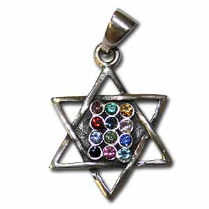 Sterling Silver Star of David and Breastplate Pendant