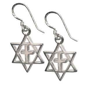 Ohrringe aus Sterling Silber mit Messianischem Stern