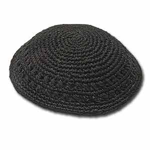 Gestrickte schwarze Kippa