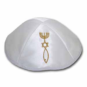 White Satin Grafted In Kippah