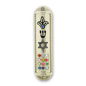 Nickel Plated Breastplate and Flower Mezuzah