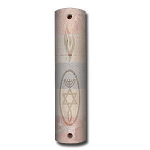 Mezuzá de piedra de Jerusalen con sello mesianico