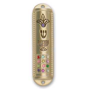 Pewter Plated Breastplate and Flower Mezuzah