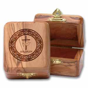 Cross and Dove Olive Wood Box