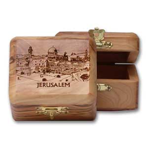 Olive Wood Engraved Jewelry Box