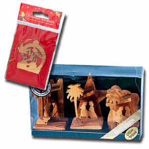 Christmas Special! Olive Wood Nativity Scene. Buy one, get free Christmas Tree Ornament!