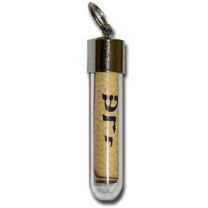 Mezuzah Pendant. Glass with Silver Top.