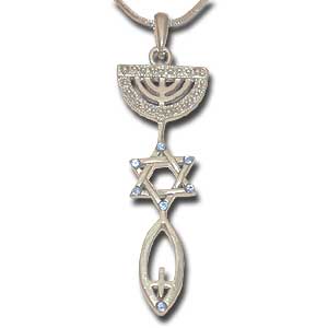 Dije con sello mesainico . Rhodium.