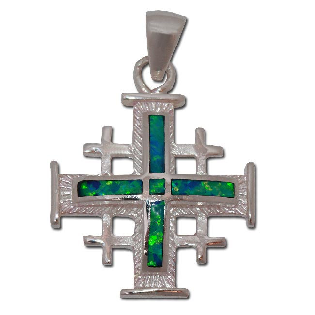 Gilson-Opal Jerusalem Cross Pendant - Christian Pendant