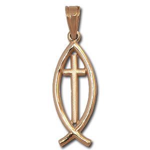 Christian Fish Pendant. Gold.