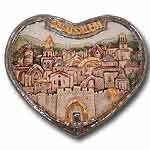 Ceramic Wall Decoration. Jerusalem Heart.