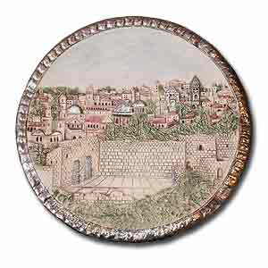 Ceramic Plate. Wailing Wall in Jerusalem.