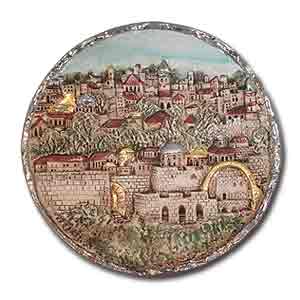 Decorative Ceramic Plate. Jerusalem Scenes.