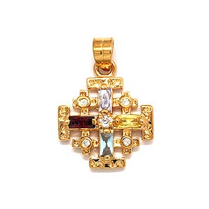 Gold Filled Jerusalem Cross Pendant 