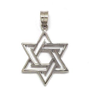 Intertwined White Gold-Filled Star of David Pendant