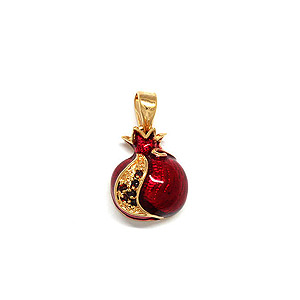 Gold Filled and Garnet Pomegranate Pendant