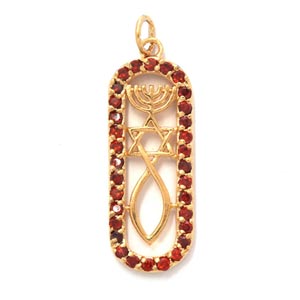 Grafted In Pendant with Garnets