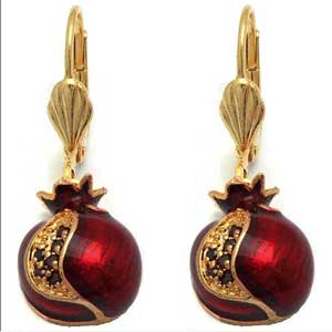 Pomegranate Earrings with Garnets