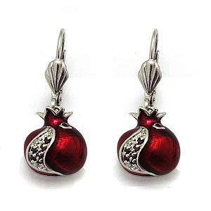 Pomegranate Earrings with Garnets