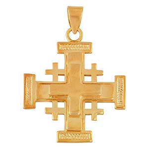 Colgante  Cruz de Jerusalén lleno Gold-filled