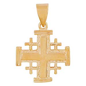 Gold-filled Elegant Jerusalem Cross Pendant