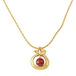 Gold-filled Pomegrante Necklace with Red Garnet