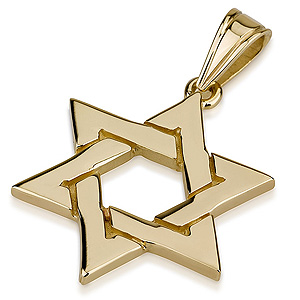 14k Gold Intertwined Star of David