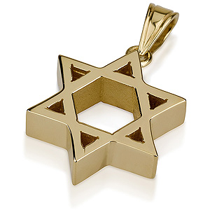 14k Gold Deep Star of David Pendant