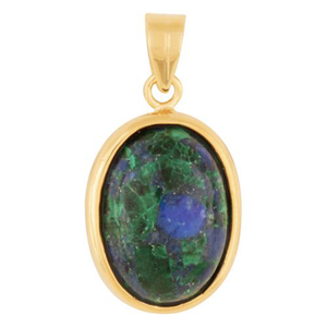 Oval Eilat stone gold filled pendant