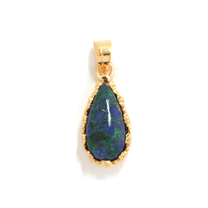 Teardrop Pendant, Gold Filled with Eilat stone