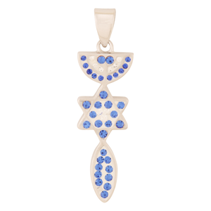 Grafted In pendant, gold filled with Sapphire and Zircon