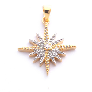 Bethlehem Star, gold filled with Zircons.