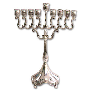 Silver Plated Large Hanukkah Menorah