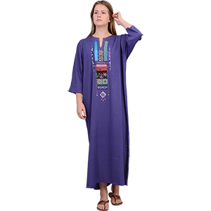 Periwinkle Hand-made Rayon Crepe Jalabiya Dress