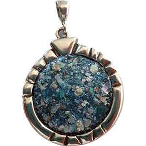 Sterling Silver Roman Glass Pendant