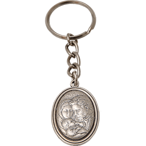 Pewter Keychain of the Holy Family