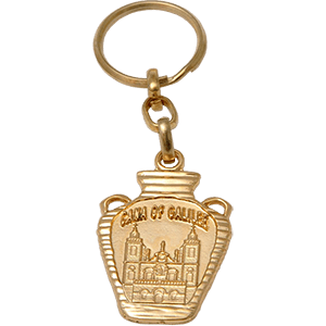 Gold-colored Cana of Galilee Keychain