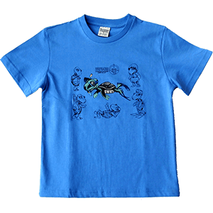 Camiseta con tortuga que bucea para niños y bebes