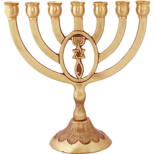 Brass Messianic Menorah with Grafted In