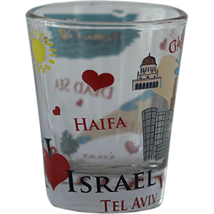 I Love Israel Hearts Shot Glass