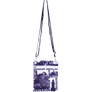 Blue Jerusalem Collage Passport Bag