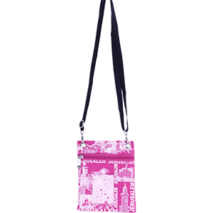 Pink Jerusalem Collage Passport Bag