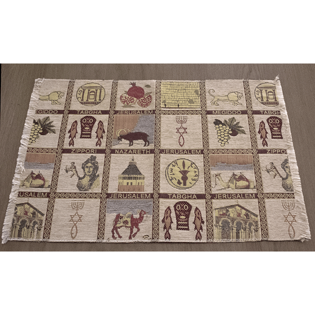 Christian placemats with ethnic embroidery from the Middle East.