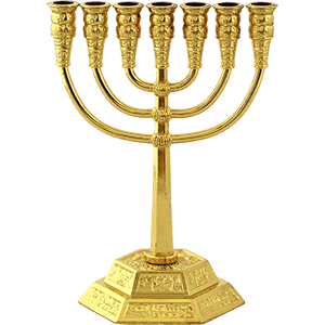 Gold Plated Small Jerusalem Menorah