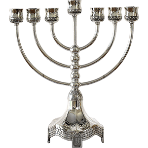 Silver Plated Western Wall Menorah